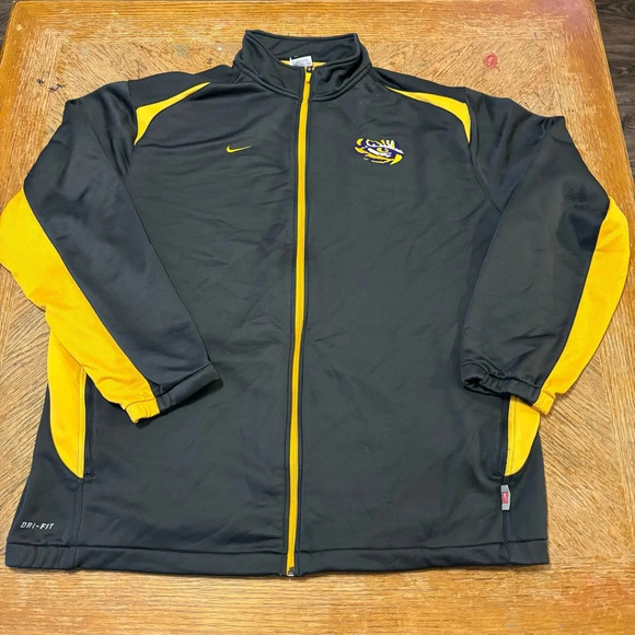 Mens Nike Zip Up Dri-fit Sweater LSU Cotton Bowl Classic 75 Size XXL NCAA - Picture 1 of 7